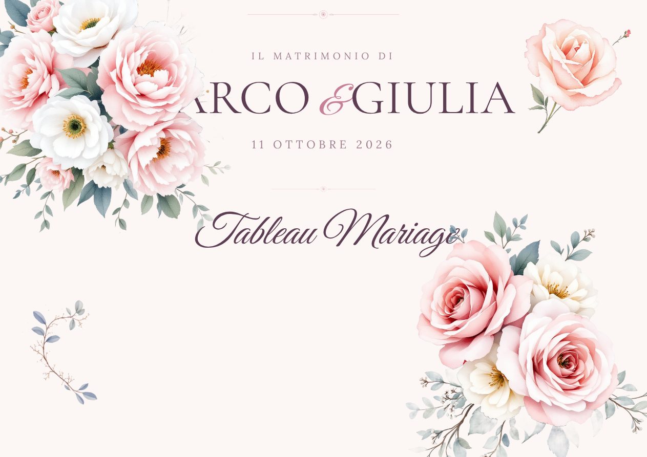 Stampabile coordinato — Tableau Mariage